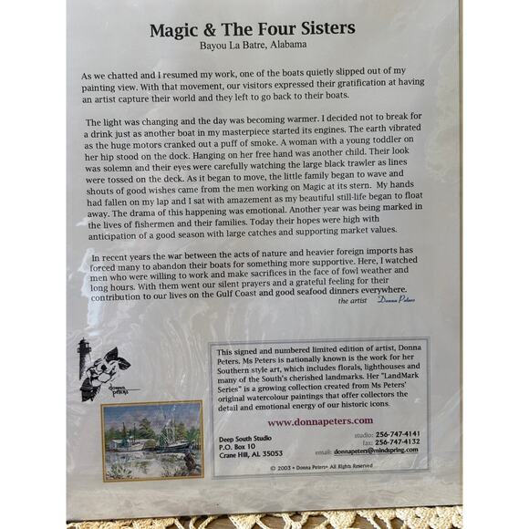 Donna Peters Numbered Signed Maritime Fine Art Print Magic & the Four Sisters - Picture 5 of 7